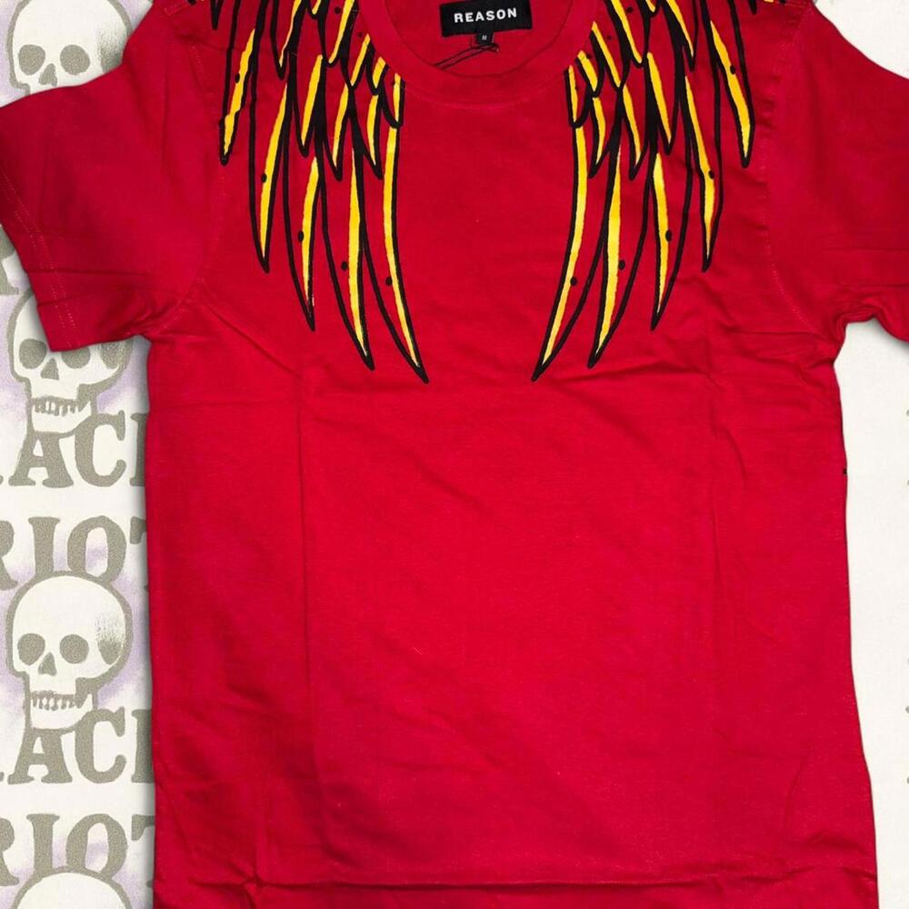 Reason Brand “Phoenix Wings” Graphic Tee — Red (M)